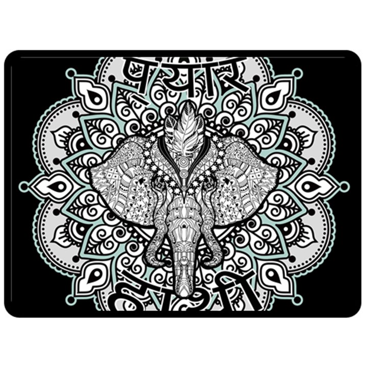 Ornate Hindu Elephant  Fleece Blanket (Large) 