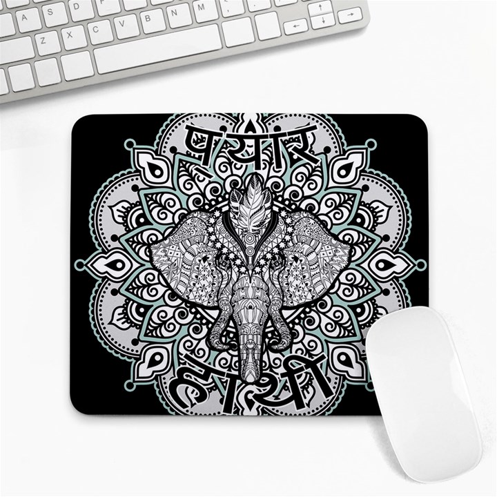 Ornate Hindu Elephant  Large Mousepads