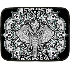 Ornate Hindu Elephant  Double Sided Fleece Blanket (mini)  by Valentinaart