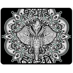 Ornate Hindu Elephant  Fleece Blanket (medium)  by Valentinaart