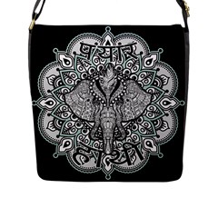 Ornate Hindu Elephant  Flap Messenger Bag (l)  by Valentinaart