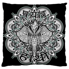 Ornate Hindu Elephant  Large Flano Cushion Case (two Sides) by Valentinaart