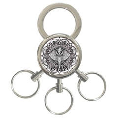 Ornate Hindu Elephant  3-ring Key Chains by Valentinaart