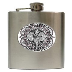 Ornate Hindu Elephant  Hip Flask (6 Oz) by Valentinaart