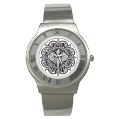 Ornate Hindu Elephant  Stainless Steel Watch by Valentinaart