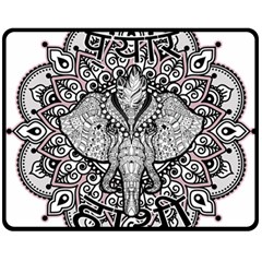 Ornate Hindu Elephant  Fleece Blanket (medium)  by Valentinaart