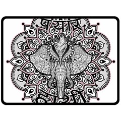 Ornate Hindu Elephant  Double Sided Fleece Blanket (large)  by Valentinaart