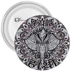 Ornate Hindu Elephant  3  Buttons by Valentinaart