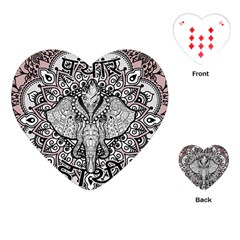 Ornate Hindu Elephant  Playing Cards (heart) 