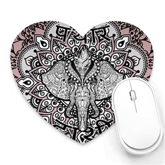 Ornate Hindu Elephant  Heart Mousepads by Valentinaart