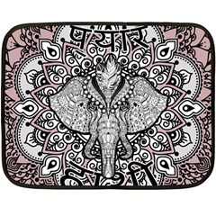 Ornate Hindu Elephant  Double Sided Fleece Blanket (mini)  by Valentinaart