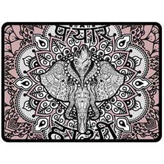 Ornate Hindu Elephant  Fleece Blanket (large)  by Valentinaart