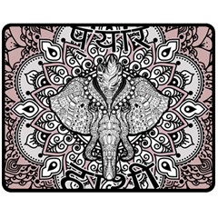 Ornate Hindu Elephant  Fleece Blanket (medium)  by Valentinaart