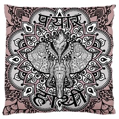 Ornate Hindu Elephant  Large Cushion Case (one Side) by Valentinaart