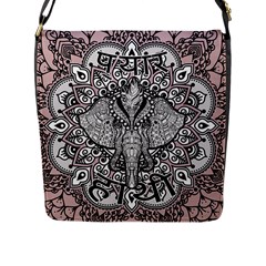 Ornate Hindu Elephant  Flap Messenger Bag (l)  by Valentinaart