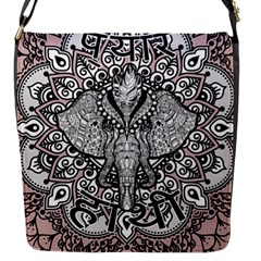 Ornate Hindu Elephant  Flap Messenger Bag (s) by Valentinaart