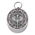 Ornate Hindu Elephant  Mini Silver Compasses Front