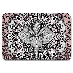 Ornate Hindu Elephant  Large Doormat  by Valentinaart