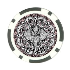 Ornate Hindu Elephant  Poker Chip Card Guard by Valentinaart