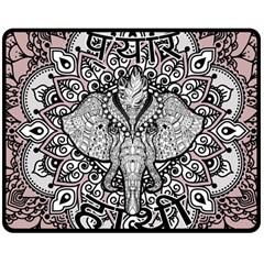 Ornate Hindu Elephant  Double Sided Fleece Blanket (medium)  by Valentinaart