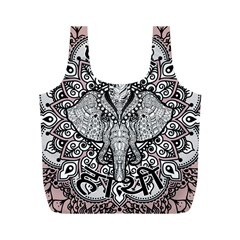 Ornate Hindu Elephant  Full Print Recycle Bags (m)  by Valentinaart