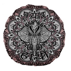 Ornate Hindu Elephant  Large 18  Premium Flano Round Cushions by Valentinaart