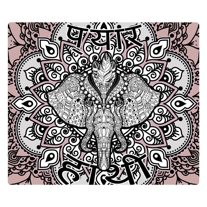 Ornate Hindu Elephant  Double Sided Flano Blanket (Small) 