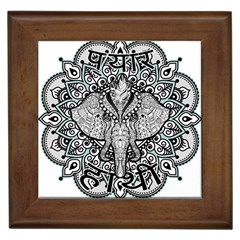 Ornate Hindu Elephant  Framed Tiles by Valentinaart