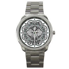 Ornate Hindu Elephant  Sport Metal Watch by Valentinaart