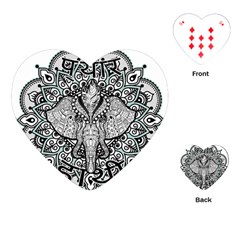 Ornate Hindu Elephant  Playing Cards (heart)  by Valentinaart