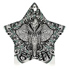 Ornate Hindu Elephant  Star Ornament (two Sides)