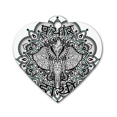 Ornate Hindu Elephant  Dog Tag Heart (one Side)