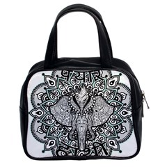 Ornate Hindu Elephant  Classic Handbags (2 Sides) by Valentinaart