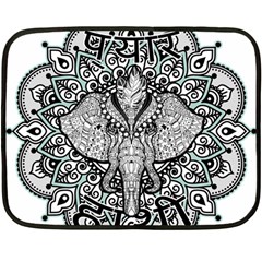 Ornate Hindu Elephant  Fleece Blanket (mini) by Valentinaart