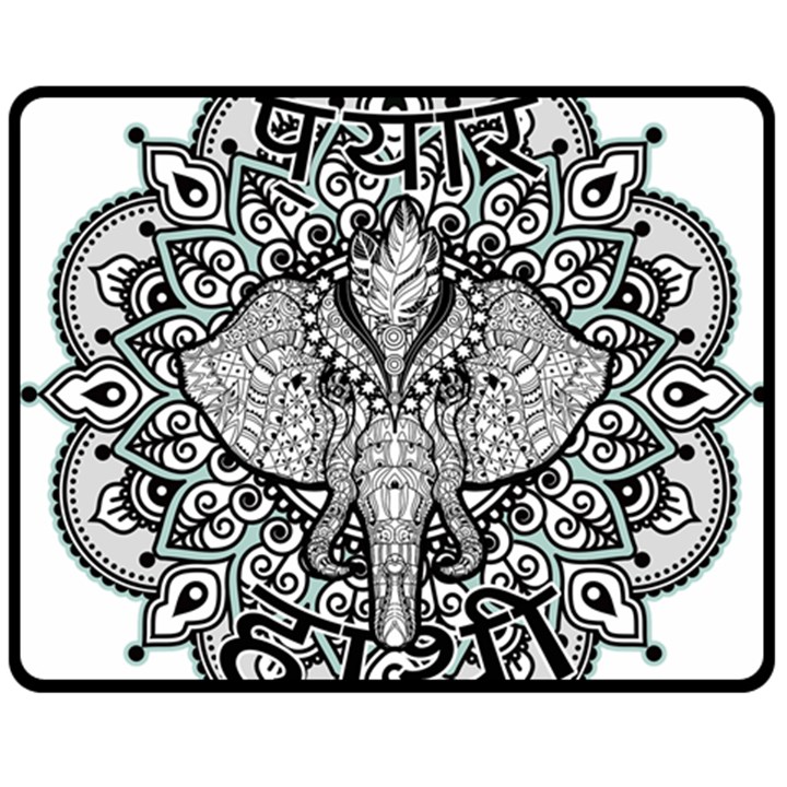 Ornate Hindu Elephant  Fleece Blanket (Medium) 