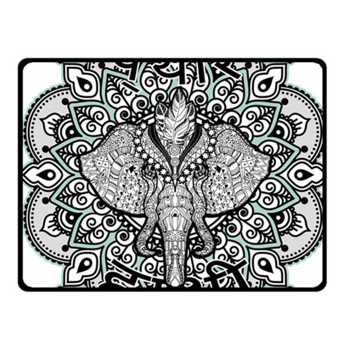 Ornate Hindu Elephant  Fleece Blanket (Small)