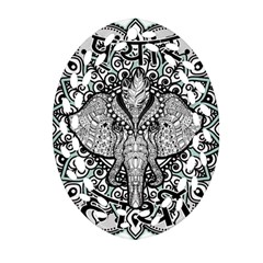 Ornate Hindu Elephant  Ornament (oval Filigree) by Valentinaart