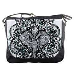 Ornate Hindu Elephant  Messenger Bags by Valentinaart