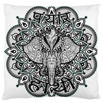 Ornate Hindu Elephant  Large Cushion Case (One Side) Front