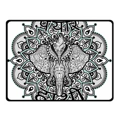 Ornate Hindu Elephant  Double Sided Fleece Blanket (small)  by Valentinaart