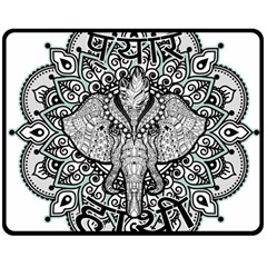 Ornate Hindu Elephant  Double Sided Fleece Blanket (medium)  by Valentinaart