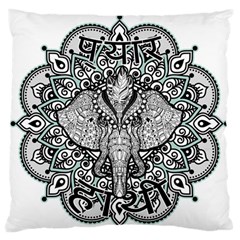 Ornate Hindu Elephant  Large Flano Cushion Case (one Side) by Valentinaart