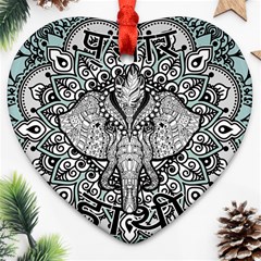 Ornate Hindu Elephant  Ornament (heart)