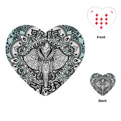 Ornate Hindu Elephant  Playing Cards (heart)  by Valentinaart