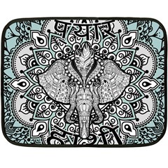 Ornate Hindu Elephant  Fleece Blanket (mini) by Valentinaart