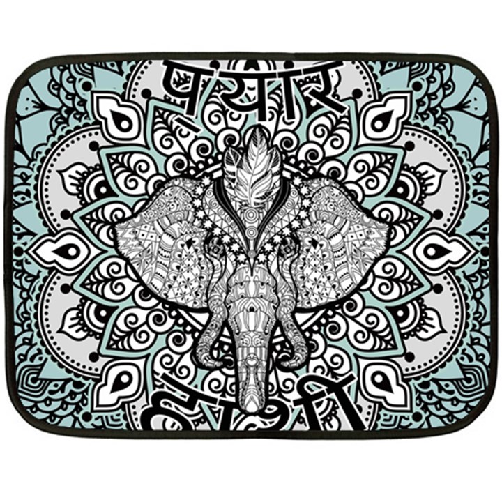 Ornate Hindu Elephant  Fleece Blanket (Mini)