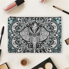 Ornate Hindu Elephant  Cosmetic Bag (large)  by Valentinaart