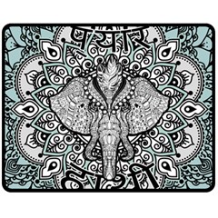 Ornate Hindu Elephant  Fleece Blanket (medium)  by Valentinaart