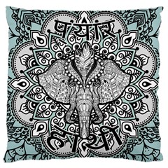 Ornate Hindu Elephant  Large Cushion Case (one Side) by Valentinaart