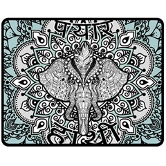 Ornate Hindu Elephant  Double Sided Fleece Blanket (medium)  by Valentinaart